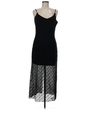 Black Lace Slip Dress with Sheer